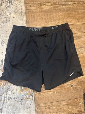 Nike Black Men’s Athletic Shorts with White Swoosh